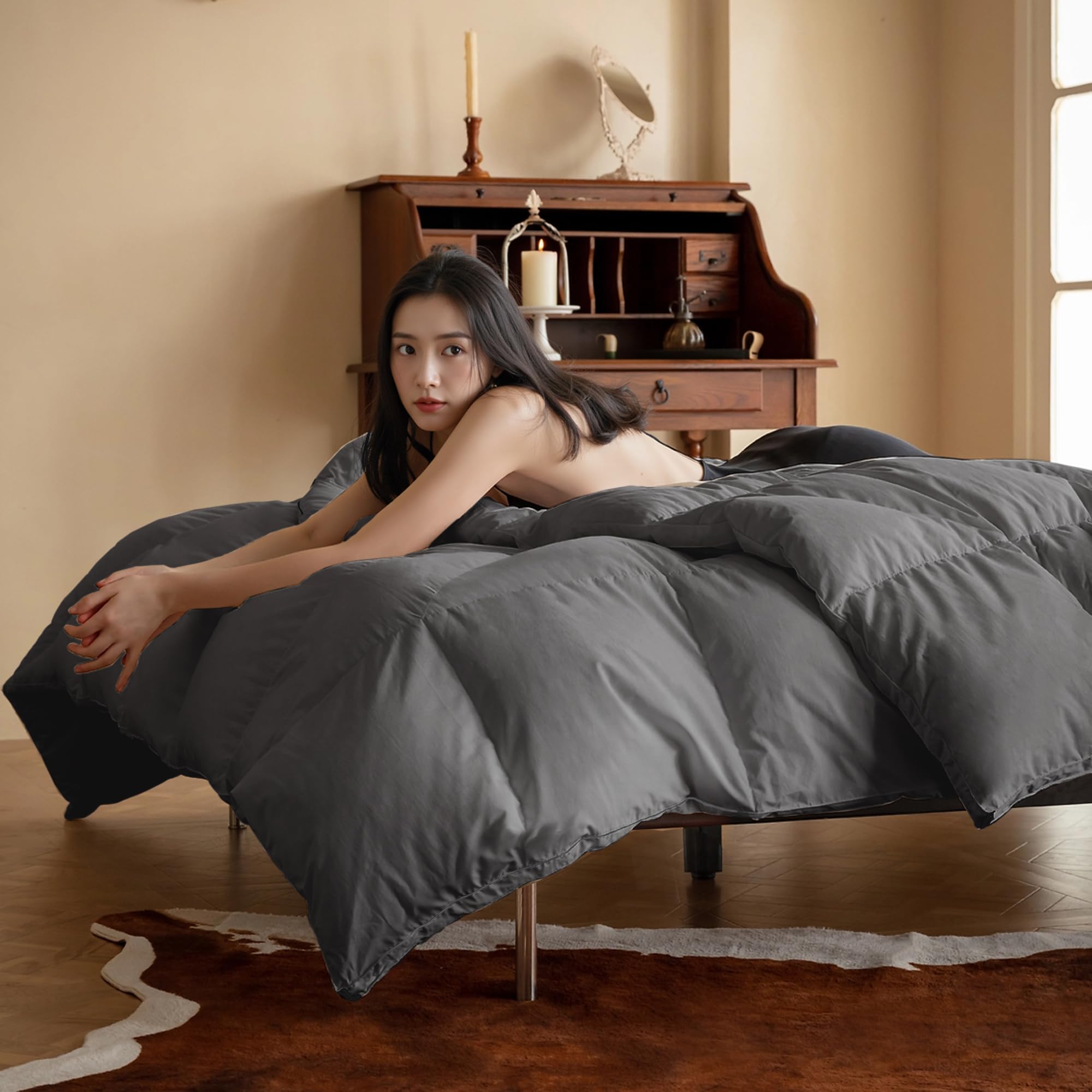 【クリーニング済】羽毛布団 シングル 150cm x 210cm Amazon｜羽毛布団 シングル ATOPEN【2025年最新 二重立体縫い